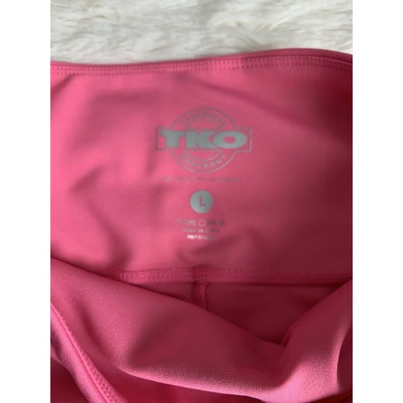 Women Pockets Biker Shorts Size L TKO High Waist Tummy Control Pink - Picture 11 of 12